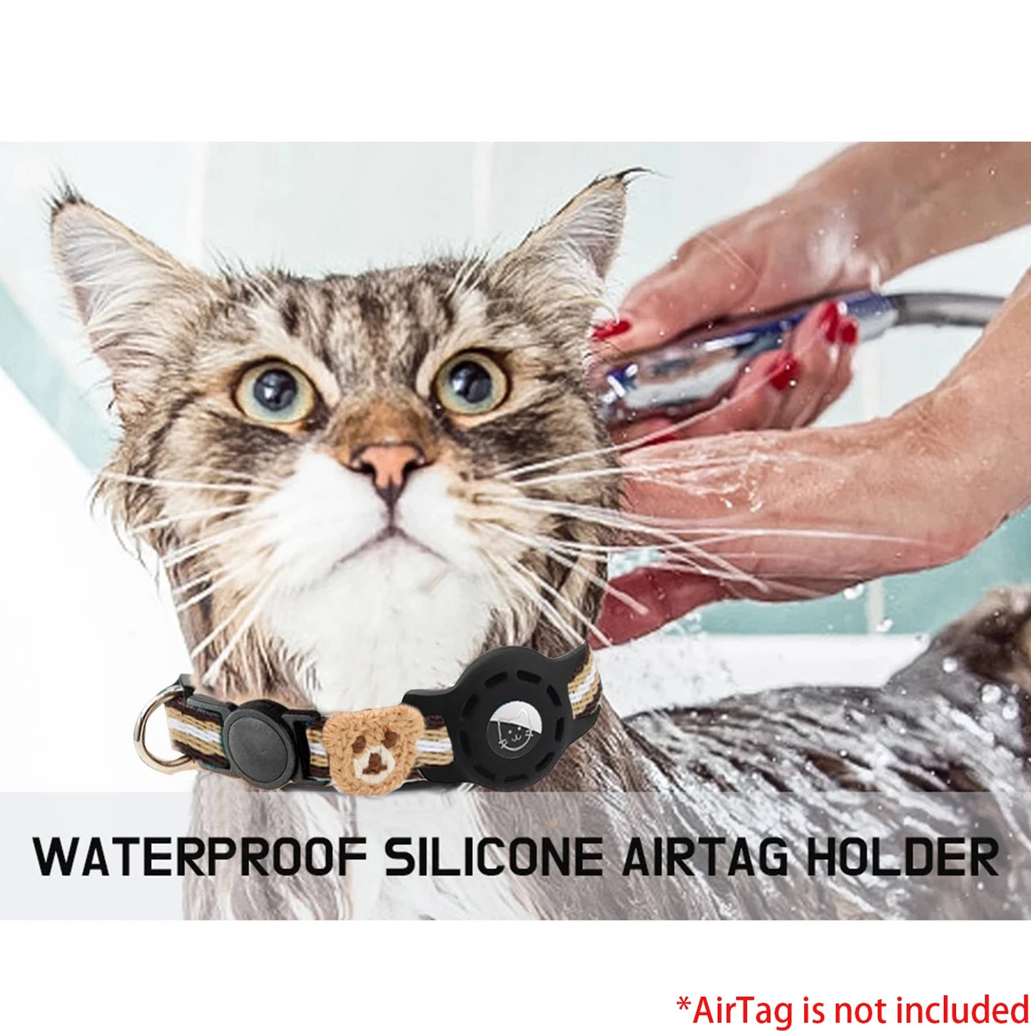 AirTag Cat Collar with Holder (Breakaway Safety Design)