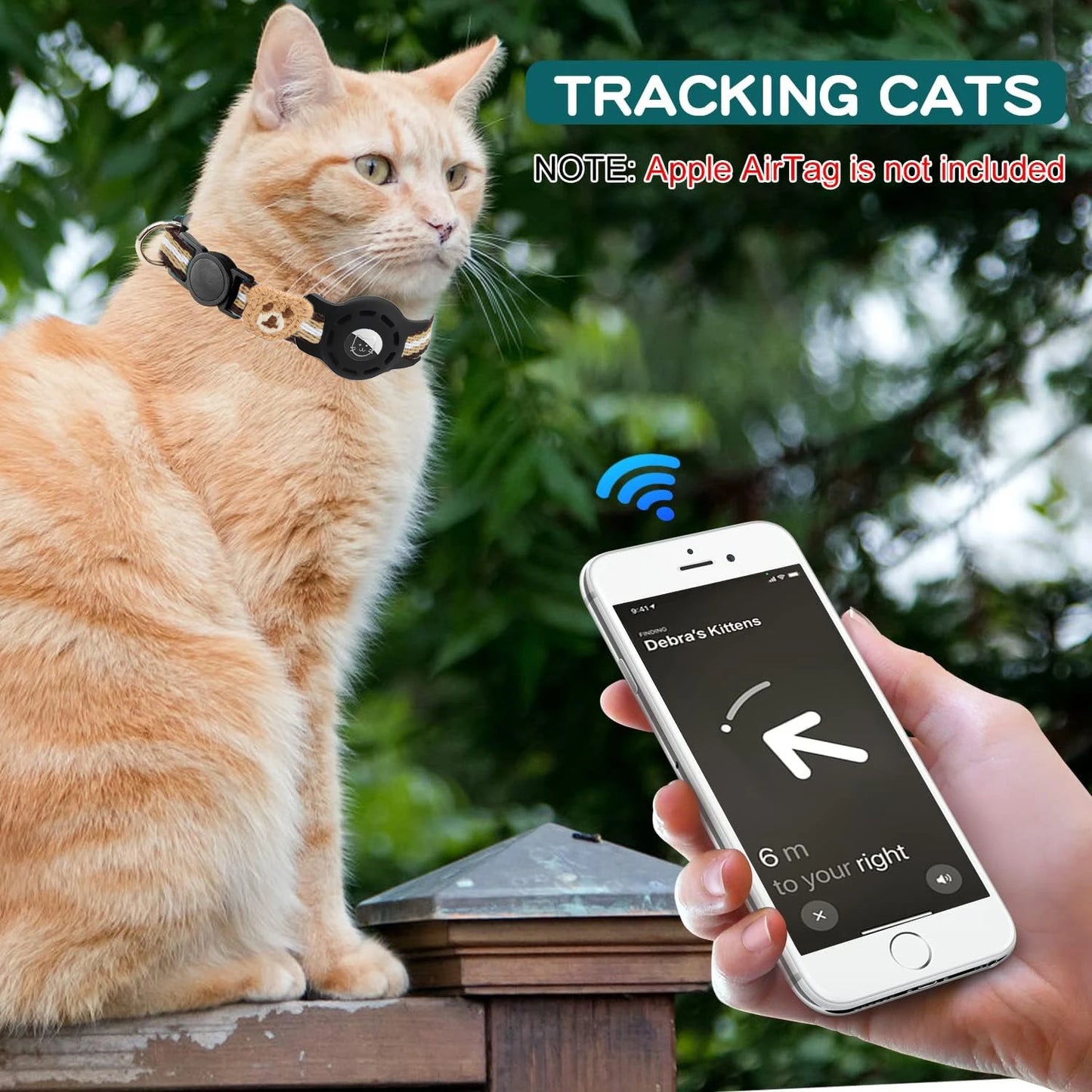 AirTag Cat Collar with Holder (Breakaway Safety Design)