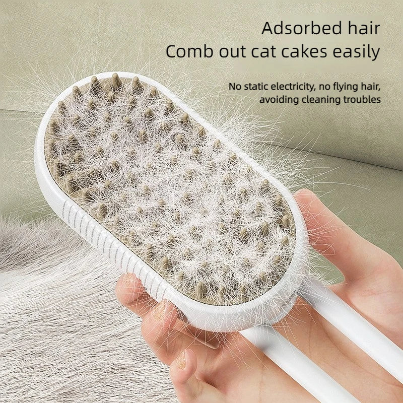 3-in-1 Electric Pet Brush with Steam Spray โ Hair Removal & Massage Comb