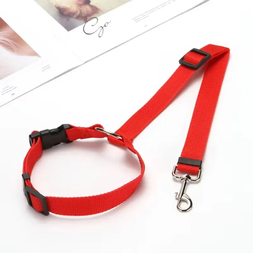 2-in-1 Dog Car Seat Belt & Leash (Adjustable Nylon)