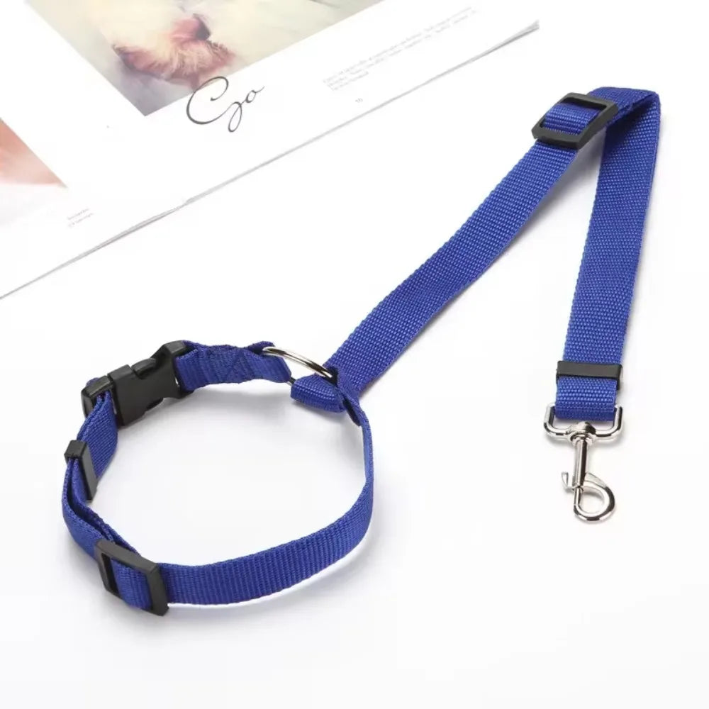 2-in-1 Dog Car Seat Belt & Leash (Adjustable Nylon)