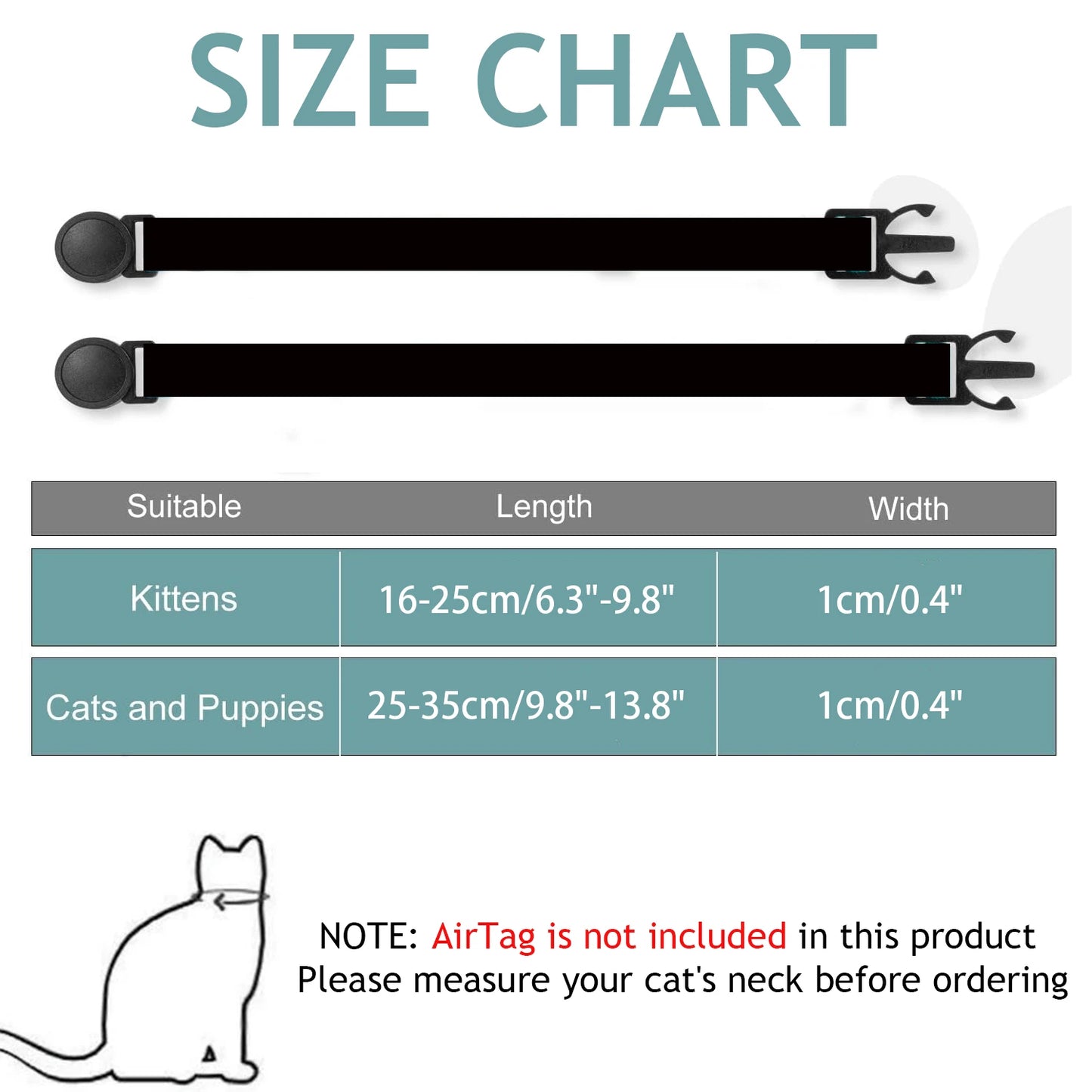 AirTag Cat Collar with Holder (Breakaway Safety Design)