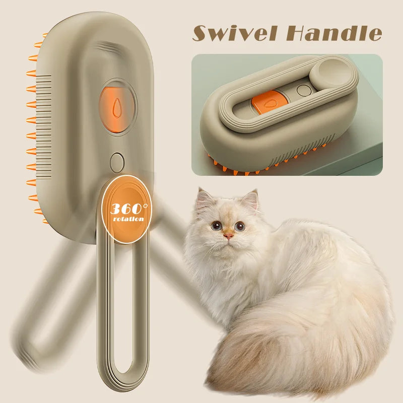 3-in-1 Electric Pet Brush with Steam Spray โ Hair Removal & Massage Comb