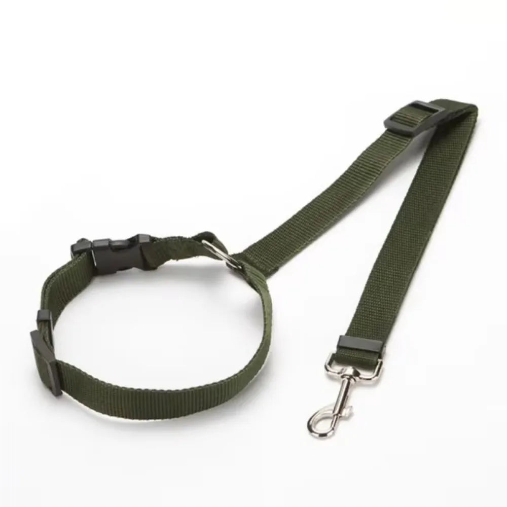 2-in-1 Dog Car Seat Belt & Leash (Adjustable Nylon)