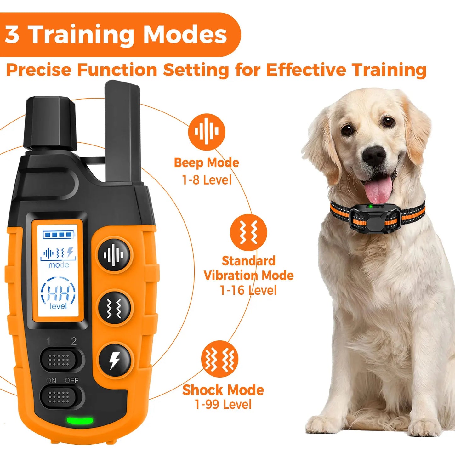 Remote Dog Training Collar (Waterproof, 3300Ft Range)