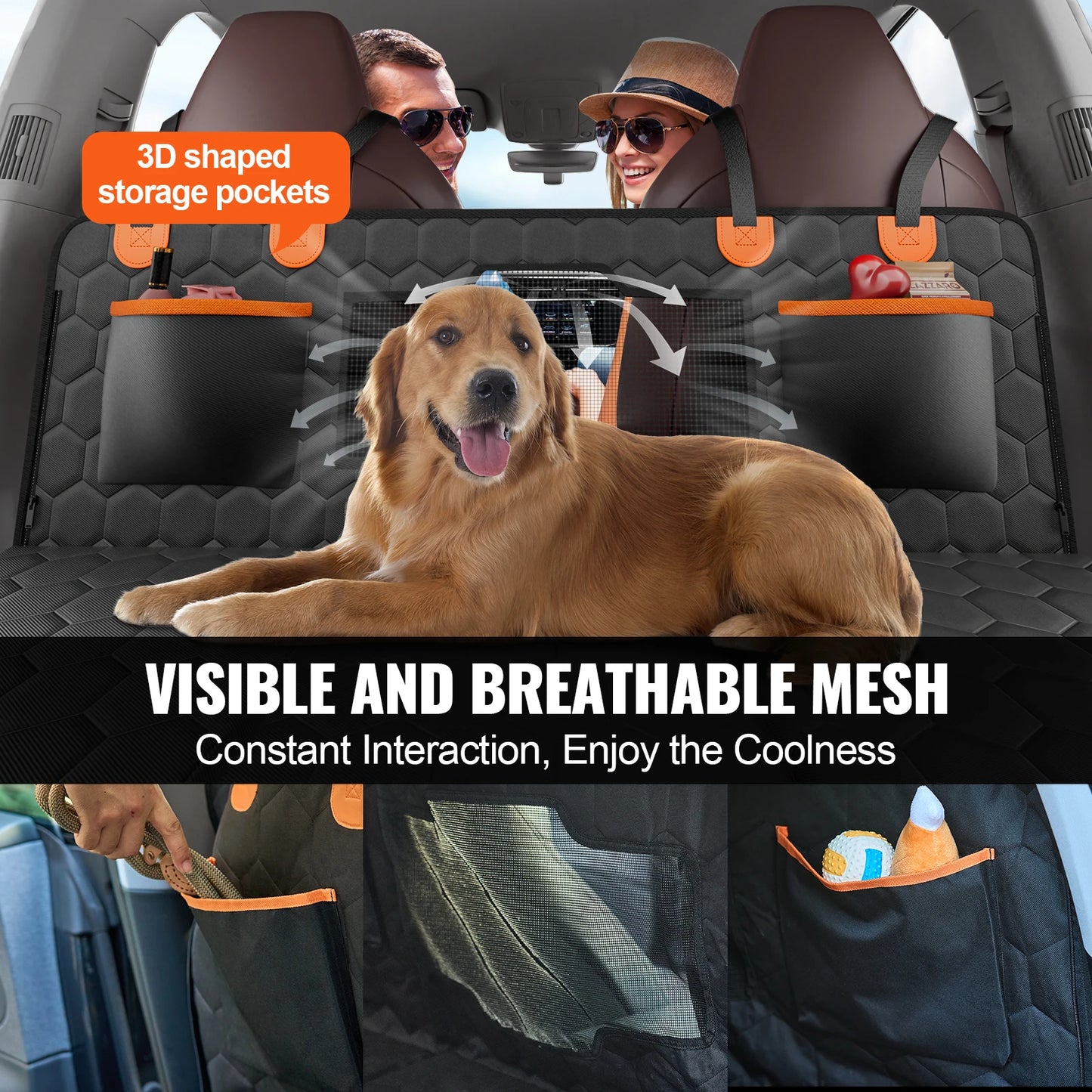 Dog Car Seat Cover & Back Seat Extender (Supports up to 350 lbs)
