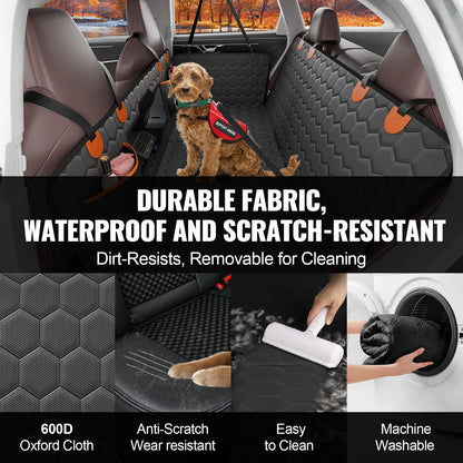 Dog Car Seat Cover & Back Seat Extender (Supports up to 350 lbs)