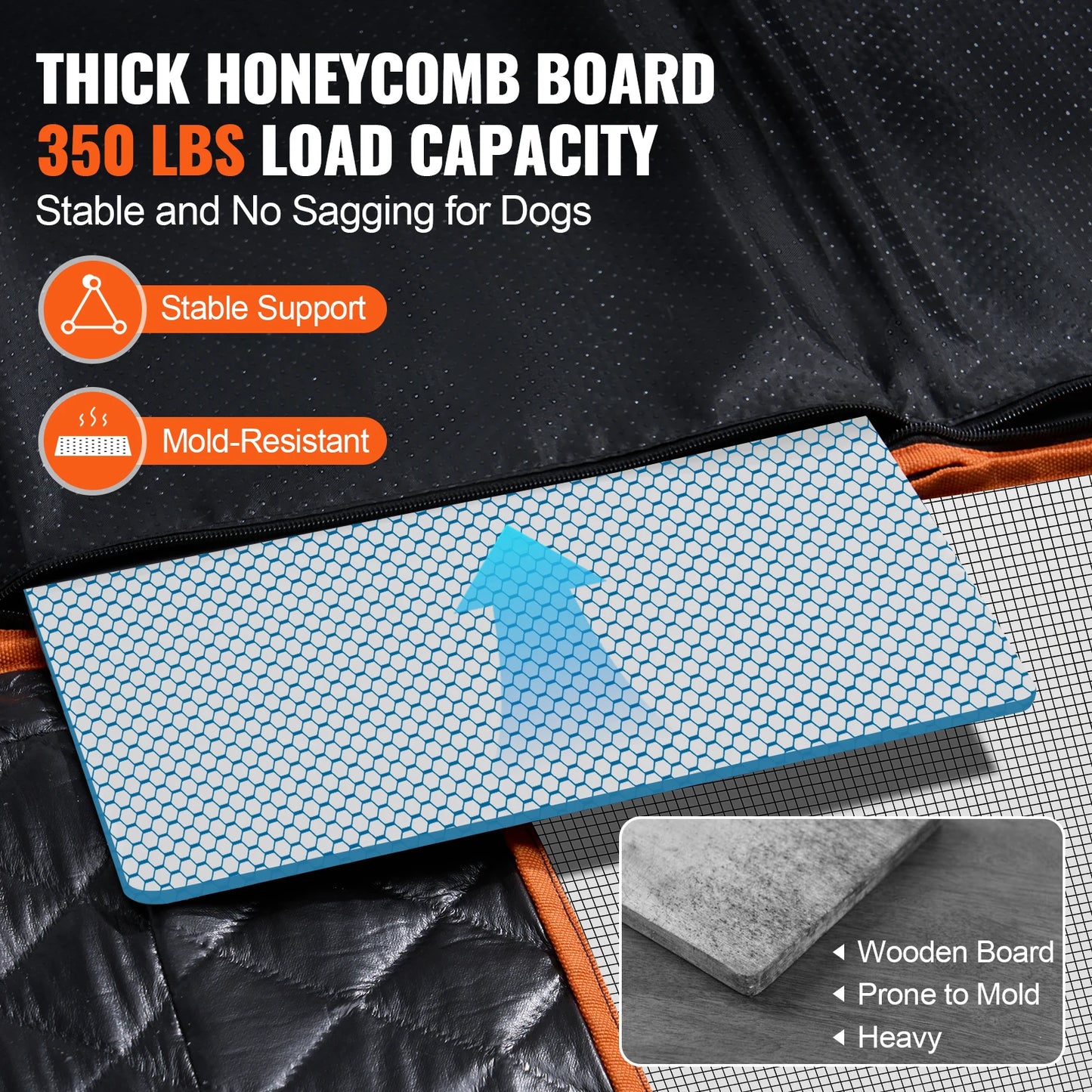Dog Car Seat Cover & Back Seat Extender (Supports up to 350 lbs)